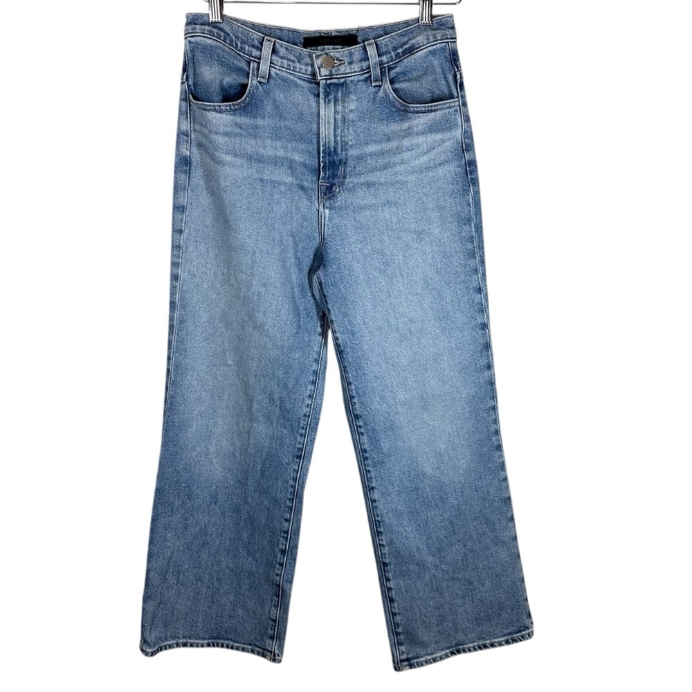 JBRAND Joan Crop Women's 28 Wide Straight Leg Crop Super High Rise Denim Jeans - Picture 5 of 12